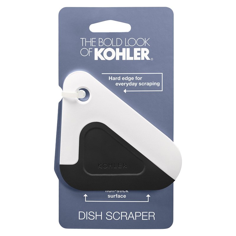Kohler K-8624-0 Kitchen Pot and Pan Dish Scraper, Silicone and Nylon, Heat Resistant, One Size, White and Charcoal