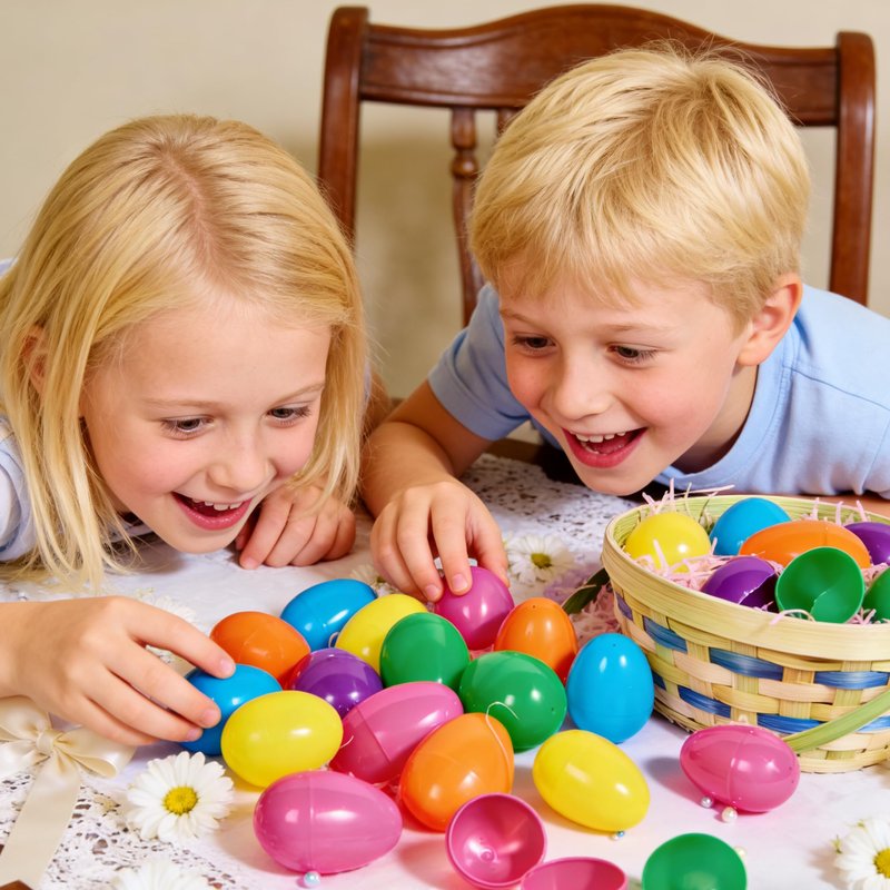 WODCM 24 Pack of 3.15" Fillable Plastic Easter Eggs 6 Vibrant Styles for Easter Hunts Basket Stuffers Party Favors and Classroom Prizes