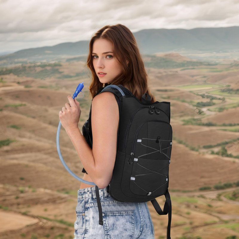 MIYCOO Hydration Backpack - Lightweight Water Backpack with 2L Water Bladder Bag, Running Hydration Vest Backpack for Men Women, Hydration Pack for Hiking, Cycling, Climbing (Black, 10L)