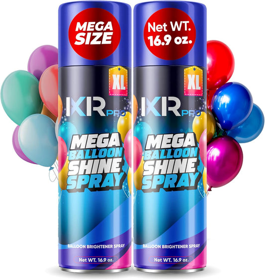 **ixirpro Balloon Shine Spray - Instant High Gloss Finish for Party Decorations | 2 x 16.9 oz**