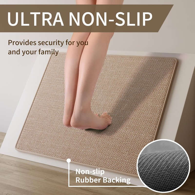 YDKGL Kitchen Rugs and Mats Non Slip Washable, Absorbent Runner Rugs for Kitchen, Front of Sink, Kitchen Mats for Floor，Easy to Clean and Maintain Kitchen Floor mat(Brown, 17"x30")