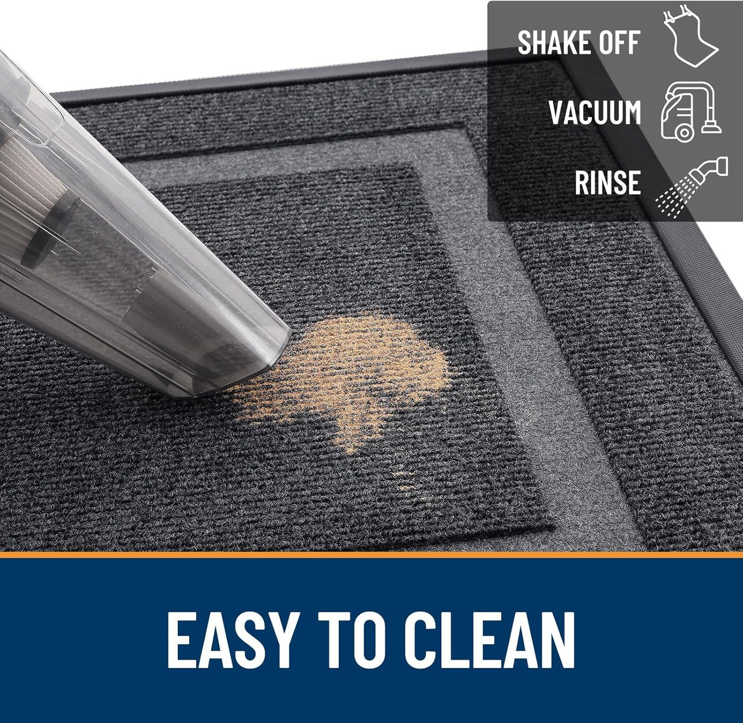 OLANLY Waterproof Front Door Mat - All-Season, Fade Resistant, Easy Clean | 71x34 Inches, Grey