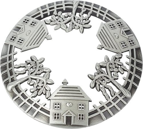GORGECRAFT Candle Toppers - Antique Flower Pattern Scented Candle Covers | Silver Jar Lids for Even Melting