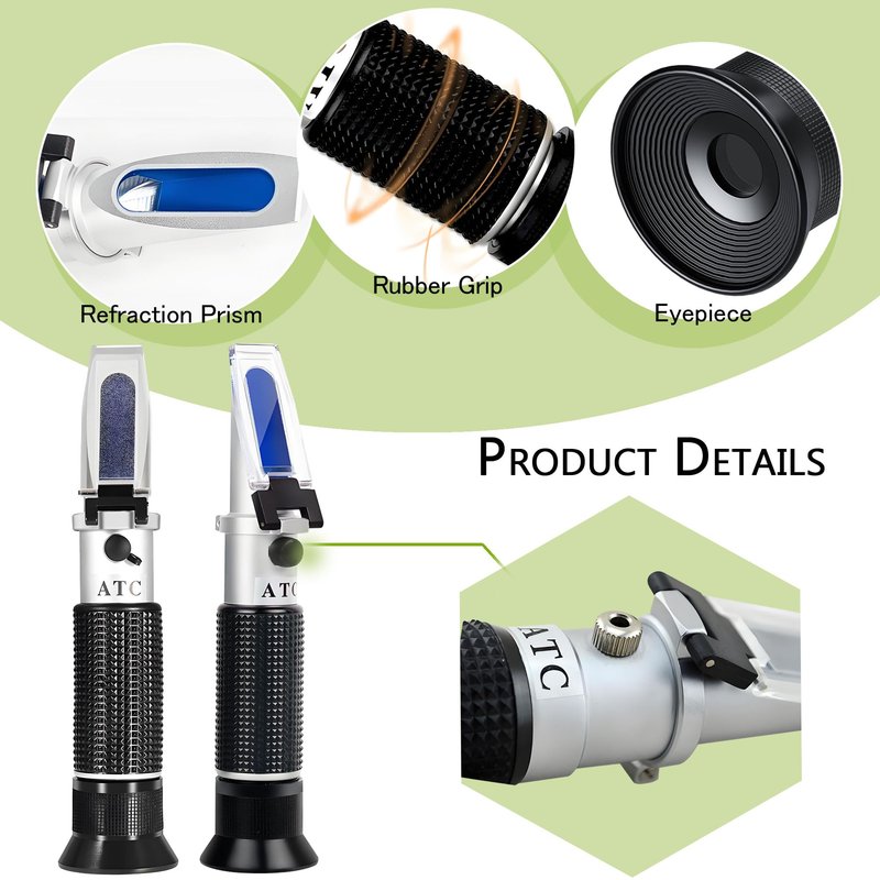 0-32% Brix Meter Refractometer,V-Resourcing Portable Hand Held Refractometer for Sugar Content Test