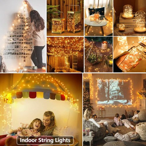 Joomer LED Fairy Lights Battery Operated, 2 Pack Each 16FT 50 LED Cuttable Starry Lights with Timer for Bedroom, Parties, Wedding Christmas Indoor Decor (Warm White)