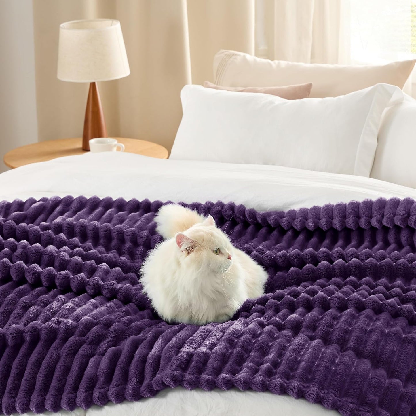 Bedsure GentleSoft Throw Blanket - Super Soft Cozy Purple Blanket for Couch | 50x70 Inches