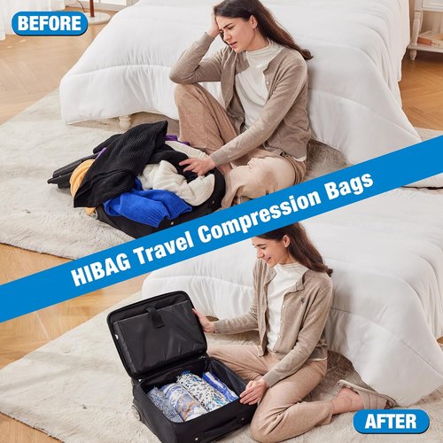 HIBAG Vacuum Storage Bags - 30-Pack Space Saver Seal Bags for Clothes, Comforters & Blankets