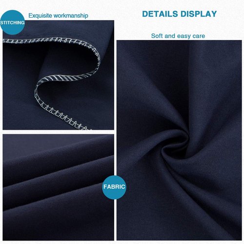 FLXXIE Pillow Cases - Soft Microfiber Standard Size Pillow Covers | Wrinkle & Stain Resistant, Navy, 20x26 (2 Pack)