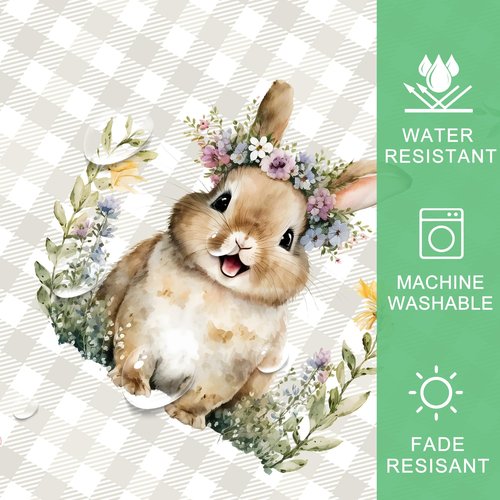 cusugbaso Easter Tablecloth 60x84 Inch Rectangle - Easter Decorations for The Home - Water Resistant Spring Table Cloth Rectangle for Party,Table, Outdoor Decorations