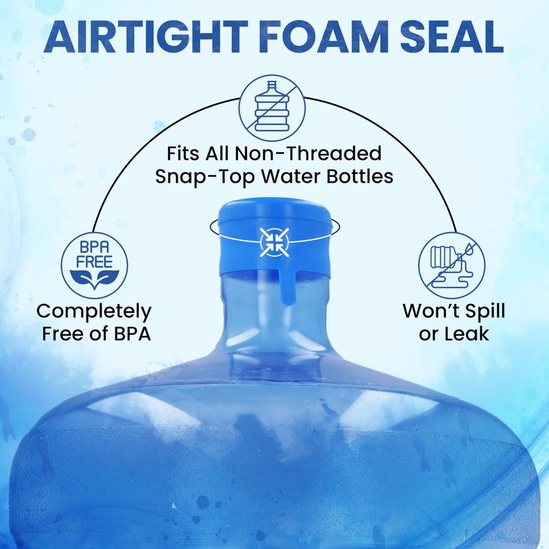 [10 Pack] USA Made 3 & 5 Gallon Water Bottle Caps - Spill Proof 5 Gallon Water Jug Cap fits 2, 3, 5, 6 Gallon Water Jugs - 5 Gallon Water Jug Lid - Lids for 5 Gallon Jug Cap, 3 Gallon Water Jug Cap