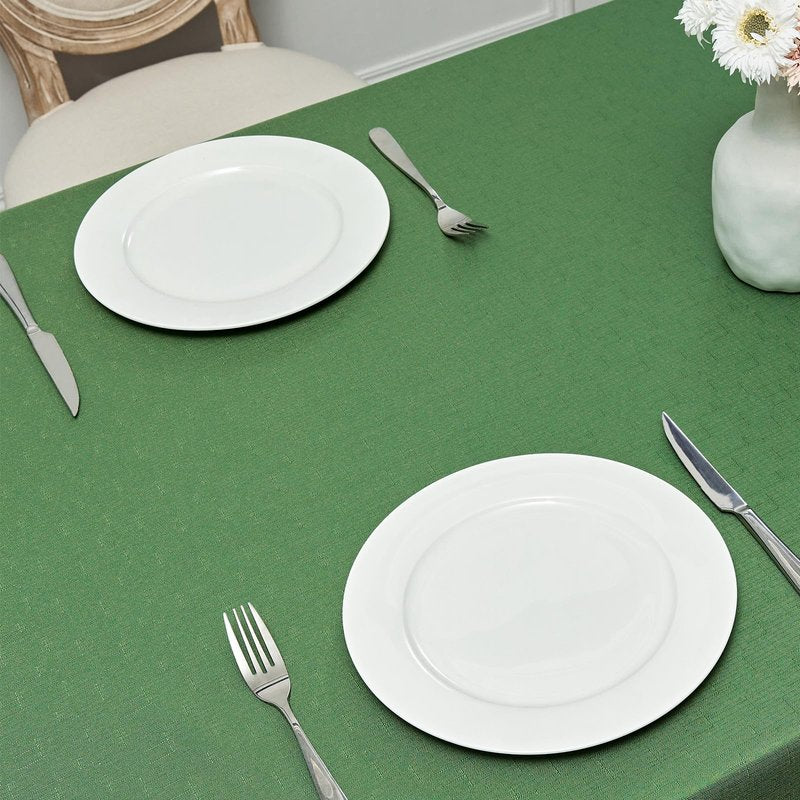 Veblandy Rectangle Tablecloth Waterproof 60x104 inch Linen Textured Table Cloth Stain and Wrinkle Resistant Washable, Decorative Fabric Table Cover for Dining, Party and Camping, Green