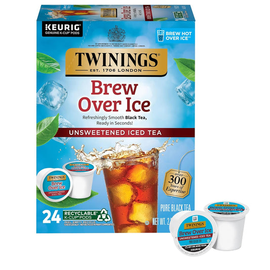 Twinings Brew Over Ice Black Iced Tea K-Cup Pods - Unsweetened, Refreshing & Smooth, 24 Count