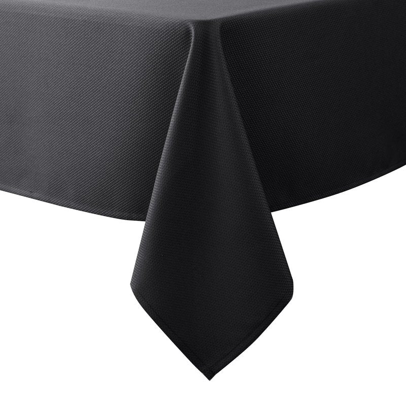 Biscaynebay Textured Fabric Tablecloths 60x84 Rectangular, Black Water Resistant Spill Proof Tablecloths for Dining, Kitchen, Wedding and Parties, Machine Washable