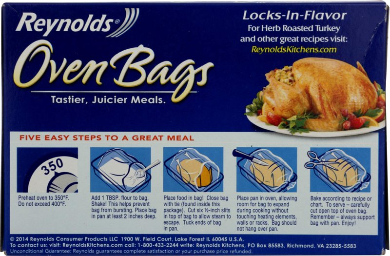 Reynolds Kitchens Turkey Size Oven Bags, Holds Up to 24 Pounds, 2 Count
