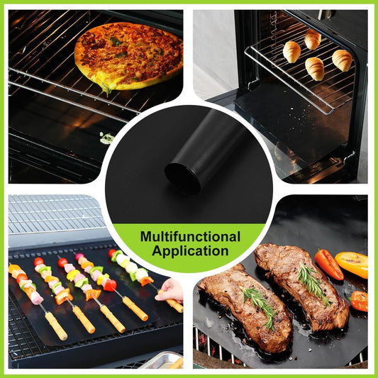 3 Pack Oven Liners for Bottom of Oven 16"x25", Large Thick Heavy Duty Non-Stick Teflon Oven Mat Set, Oven Floor Protector Liner
