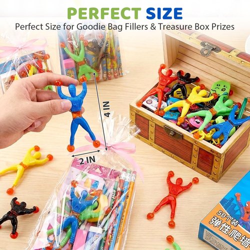 JOHOUSE Sticky Wall Climbers Toy, Pack of 24 Climbing Men, Classic 90s Nostalgic Toy, Goodie Treat Bag Stuffers & Party Favors for Kids & Adults, Classroom School Exchange Prize