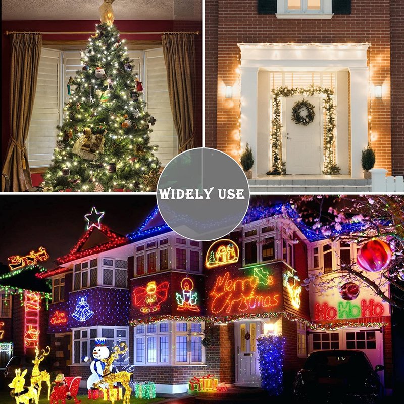 Warm White String Lights Outdoor Christmas Decoration, 66 ft 200 LED Christmas Lights Plug in, Indoor Connectable 8 Modes Clear Wire Twinkle Fairy String Lights for Xmas Tree Bedroom Holiday Party