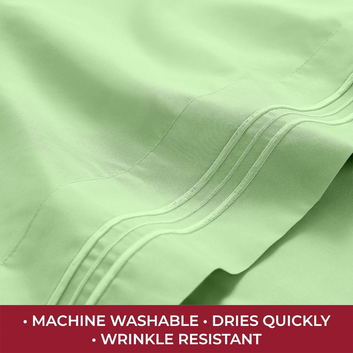 Mellanni RV Short Queen Sheets | 4-Piece Hotel Luxury Bedding Set - Extra Soft, Cooling, Deep Pocket (Pistachio)