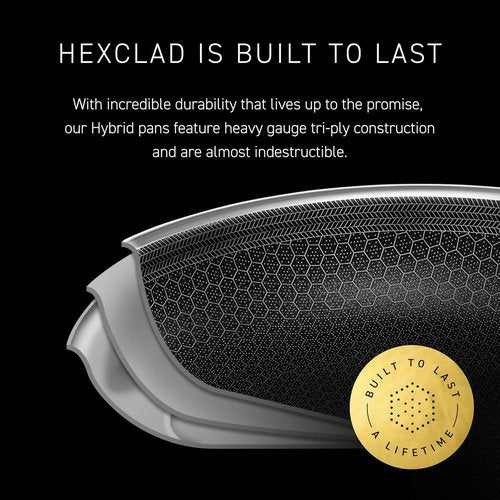 HexClad Hybrid Nonstick 8-Inch Frying Pan - Stay-Cool Handle, Dishwasher Safe & Oven Safe Up to 900°F