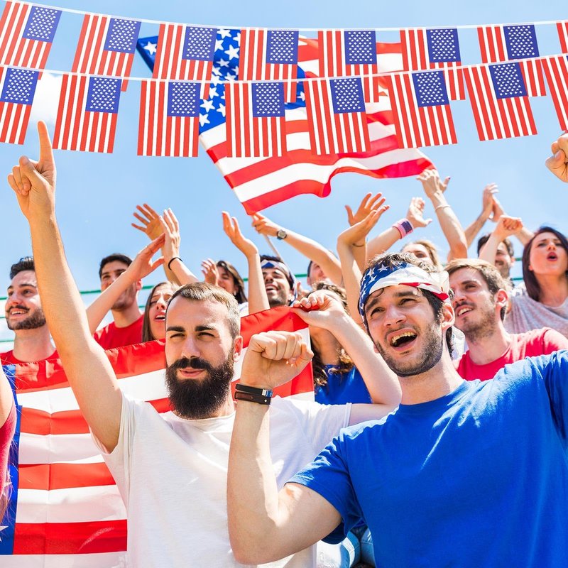 NOVWANG American Flag Banner - 100PCS USA Flag Banners for Independence Day, Patriotic Events, Sports, Bars Decorations