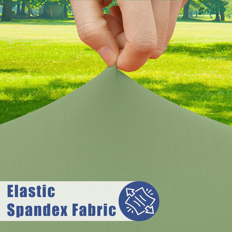 Moosfor Round Spandex Tablecloth, Elastic Fitted Waterproof Tablecloths for 36"-44" Tables, Stretch Washable Picnic Table Cover for Camping, Dining, Indoor and Outdoor, Sage Green