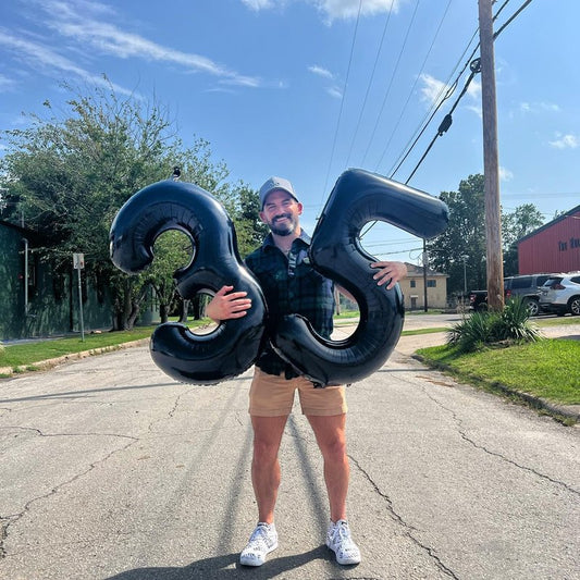 Black Number 15 Balloon 40 inch, 15 Number Balloons, 15th Black Birthday Decorations, 15 Year Old Girls Boys Party Supplies