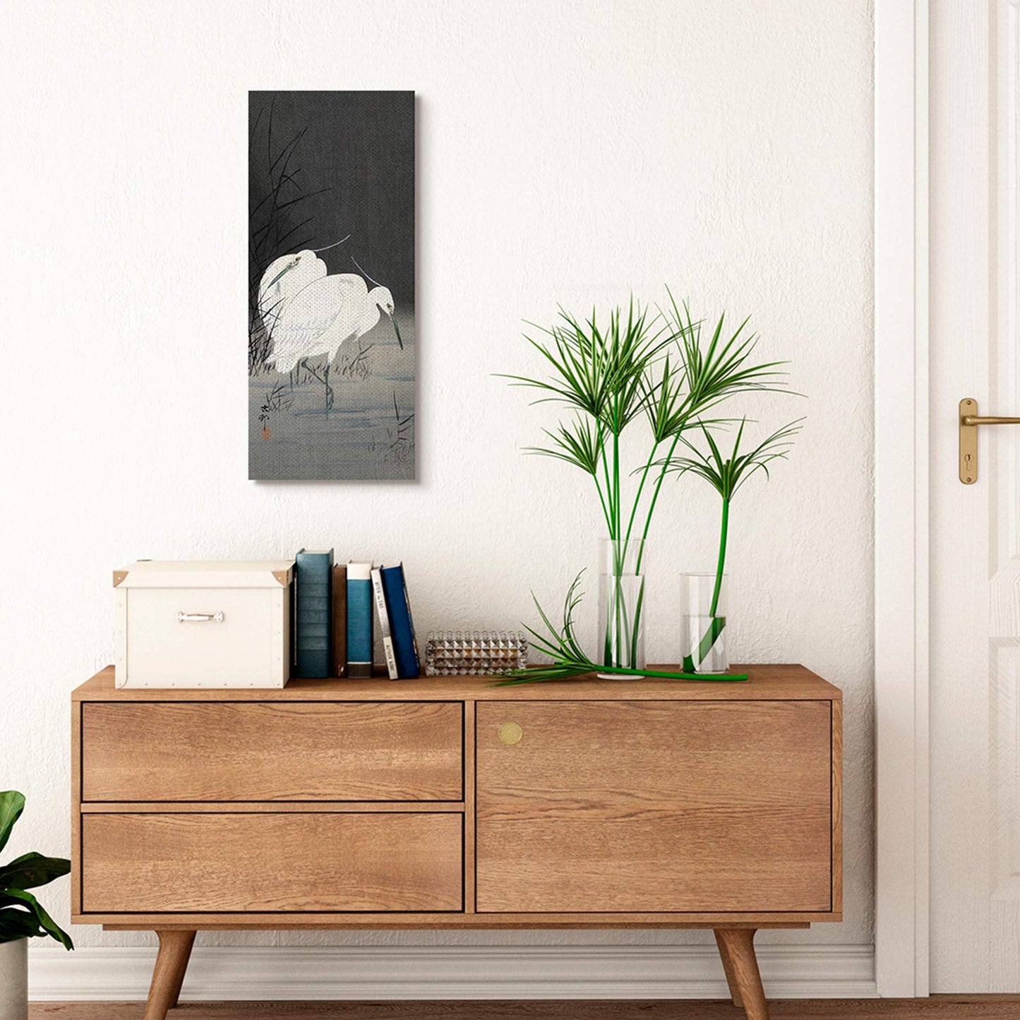 Traditional Crane by Lake Japanese Inspired'| Canvas Art