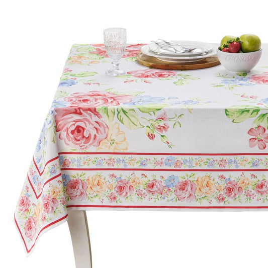 Maison d' Hermine Table Cloth Square Table 100% Cotton 60 x 60 Inches Tablecloth Reusable Decorative for Dining Kitchen Room Farmhouse Home Gifts for Mothers Day Spring Summer - Vintage Floral