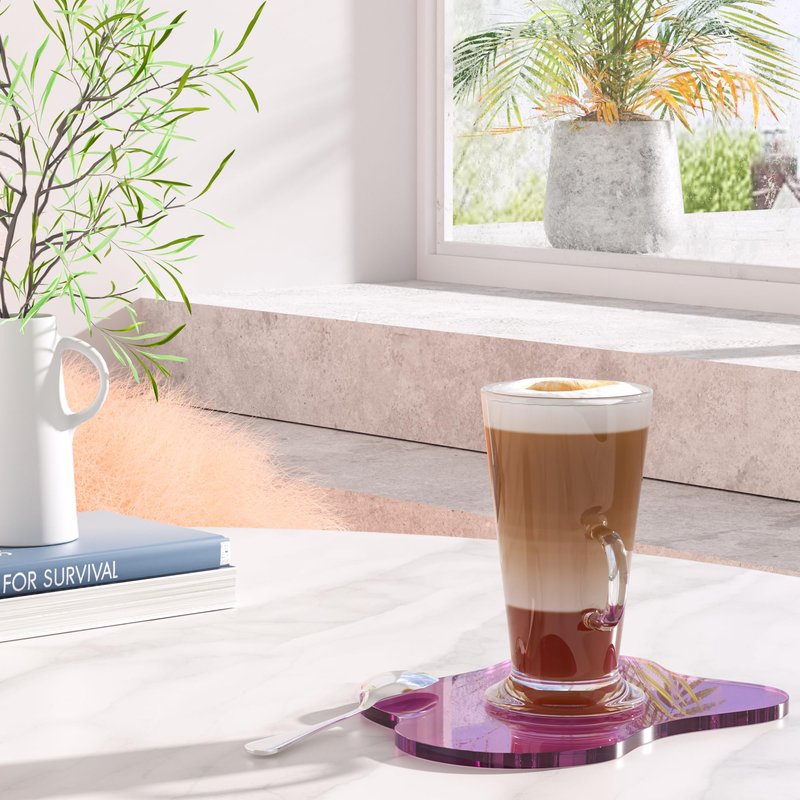 Leadiy Acrylic Coaster for Desk, Clear Bar Drink Coaster, Clear Cloud Shape Coffee Cup Coaster, Perfect for Tabletop Protection and Accessories Display.