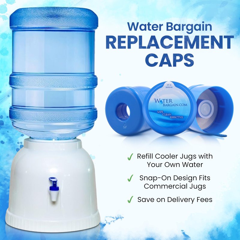 [10 Pack] USA Made 3 & 5 Gallon Water Bottle Caps - Spill Proof 5 Gallon Water Jug Cap fits 2, 3, 5, 6 Gallon Water Jugs - 5 Gallon Water Jug Lid - Lids for 5 Gallon Jug Cap, 3 Gallon Water Jug Cap