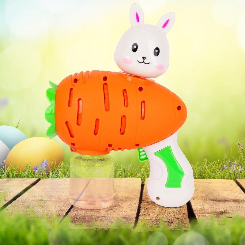 ArtCreativity Bunny Bubble Gun – Fun Carrot-Shaped Easter Bubbles Toy with 100ml Solution – Perfect Easter Stuffers for Kids, Toddler Boy Basket Stuffers, and Bubble Play for Boys & Girls