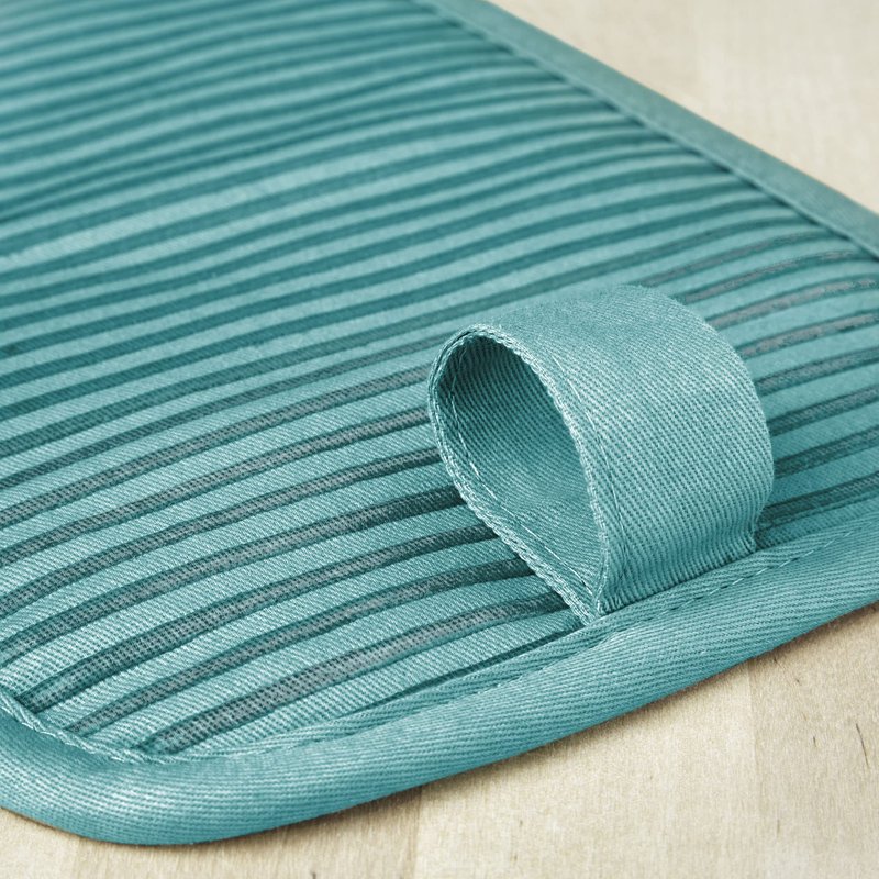 KitchenAid Beacon Two-Tone Non-Slip Pot Holder Set, Aqua Sky, 7"x10", 2 Piece
