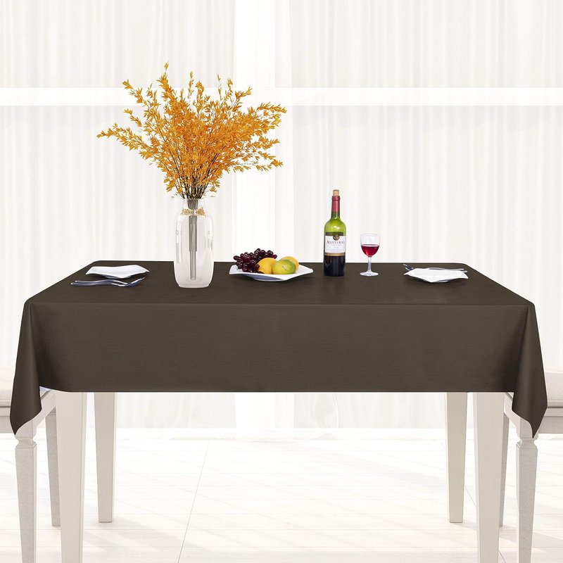 sancua 100% Waterproof Rectangle PVC Tablecloth - 60 x 84 Inch - Oil Proof Spill Proof Vinyl Table Cloth, Wipe Clean Table Cover for Dining Tables, Buffet Parties and Camping, Coffee