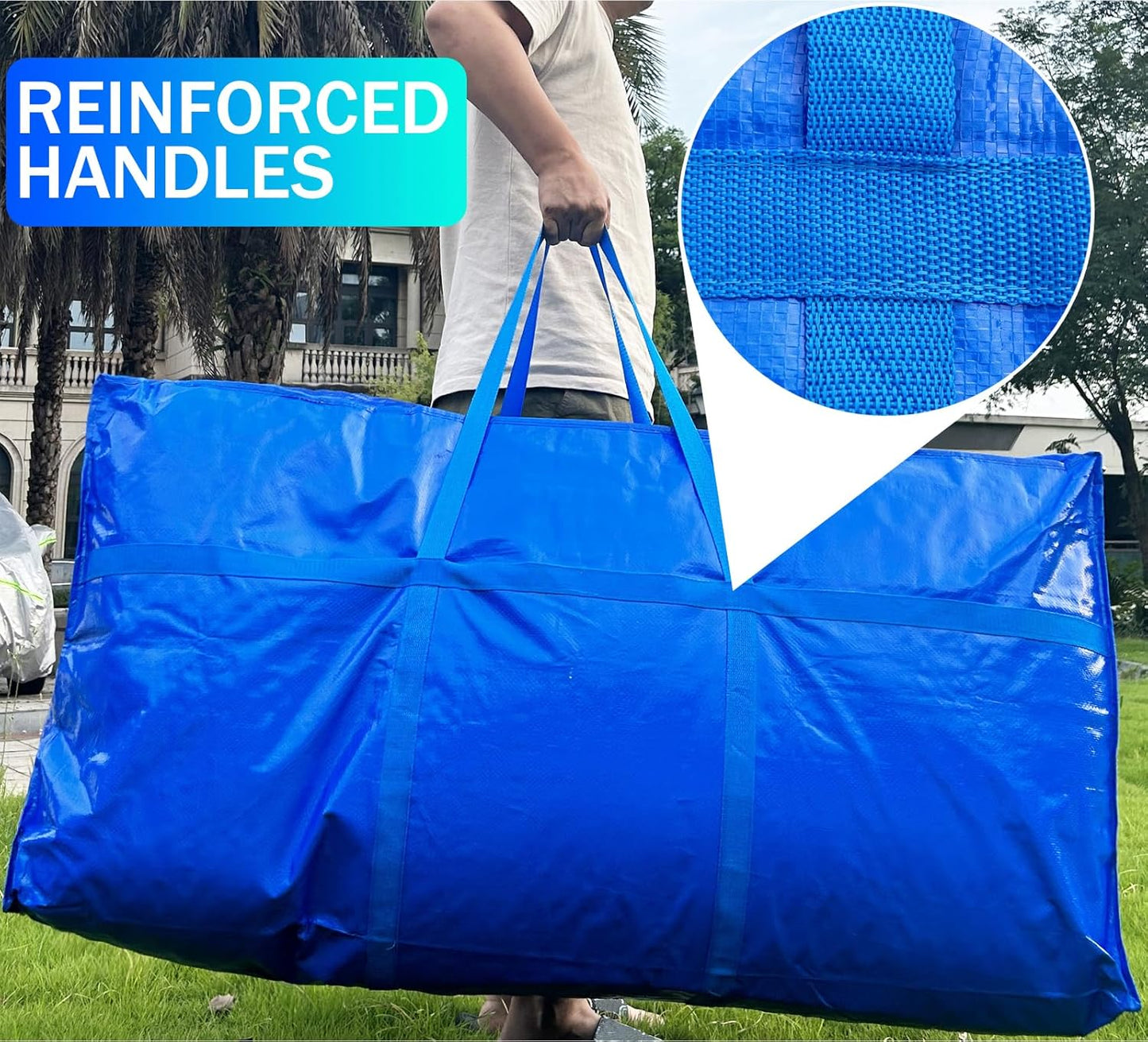 66 Gallon Extra Large Storage Bags by [Brand Name] - Heavy Duty, Waterproof Moving Duffle with Zipper & Strong Handles