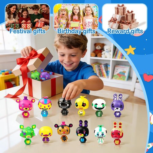 Freddy's 24-Piece Action Figure Set - Collectible Dolls for Five Nights at Freddy's | Perfect Birthday Party Cake Toppers