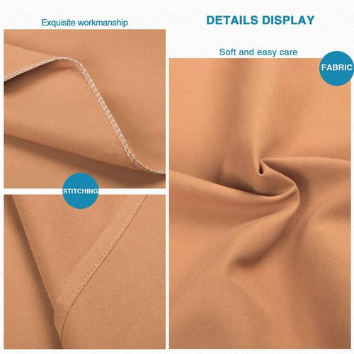 FLXXIE Pillow Cases - Soft Microfiber Standard Size Pillow Covers | Wrinkle & Stain Resistant, Tan, 20x26 (2 Pack)