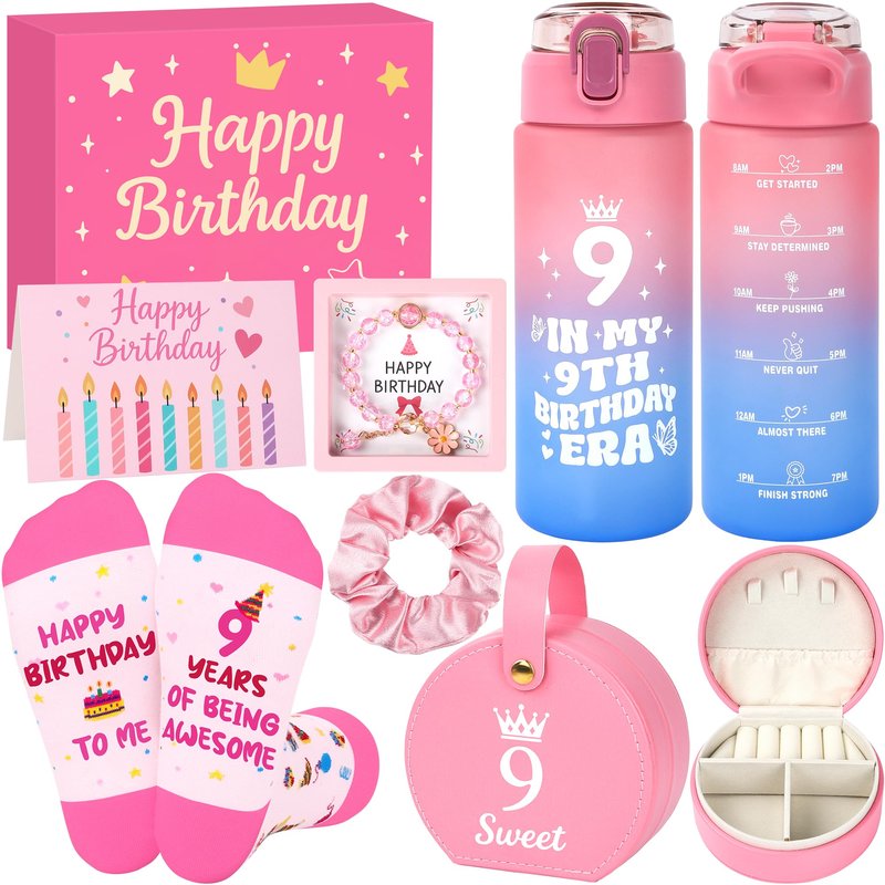 MIRTHIA 9 Year Old Gifts for Girls - 6-in-1 9th Birthday Gifts for Girls Birthday Gift for 9 Year Olds Girl Present for 9 Years Olds Girl Presents Age 9 for Sister Daughter Niece Granddaughter