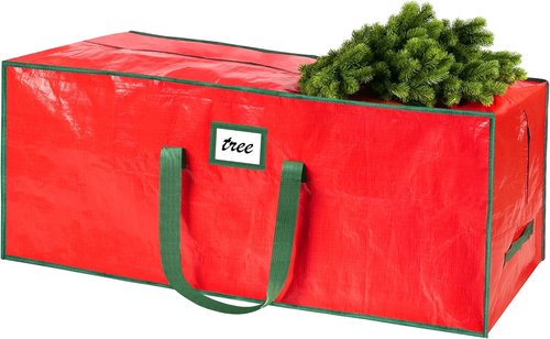 FUCDTEFC Christmas Tree Storage Bag - Large Heavy-Duty Waterproof Container with Reinforced Handles | 9 Ft Red