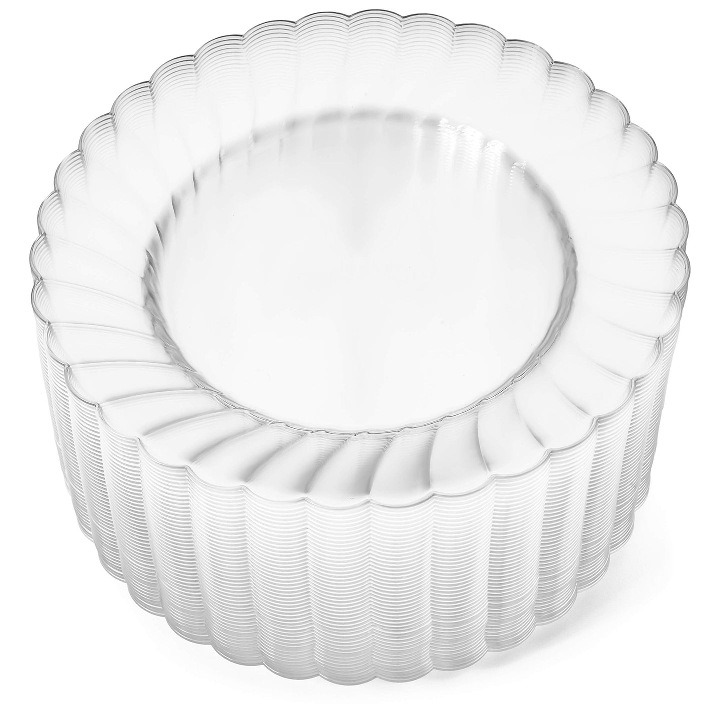 Oasis Creations Premium Hard Plastic Plate Set 100 x 6” Clear Round Plates - Washable & Reusable - Party Supplies For Birthdays, Celebrations, Buffets, Fiestas, Catering & More