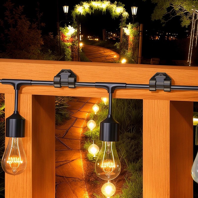 Lewufe Hooks for Outdoor String Lights Clips, Christmas Light Clips Weatherproof, Lights Hanger Hooks for Hanging Christmas Light, Fairy Light, Cable, Holiday Decor - Black, 20 Pack