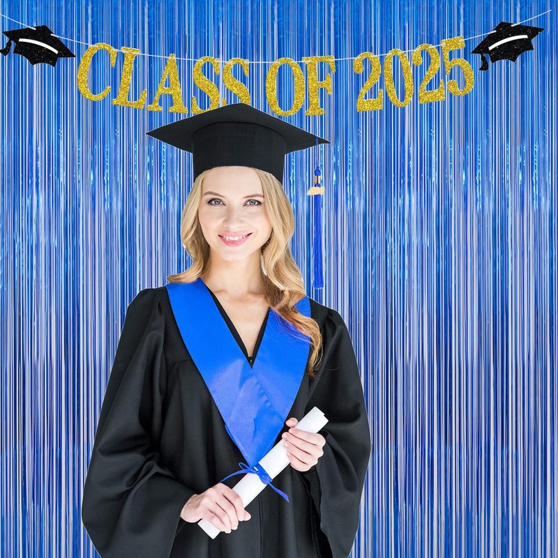 2 Pack Blue Door Streamers Party Decorations 3.3ft x 6.6ft,Blue Tinsel Foil Fringe Streamers Backdrop for Birthday,Graduation,Ocean Themed Party Decorations,Door Fringe Curtains for Birthday Party