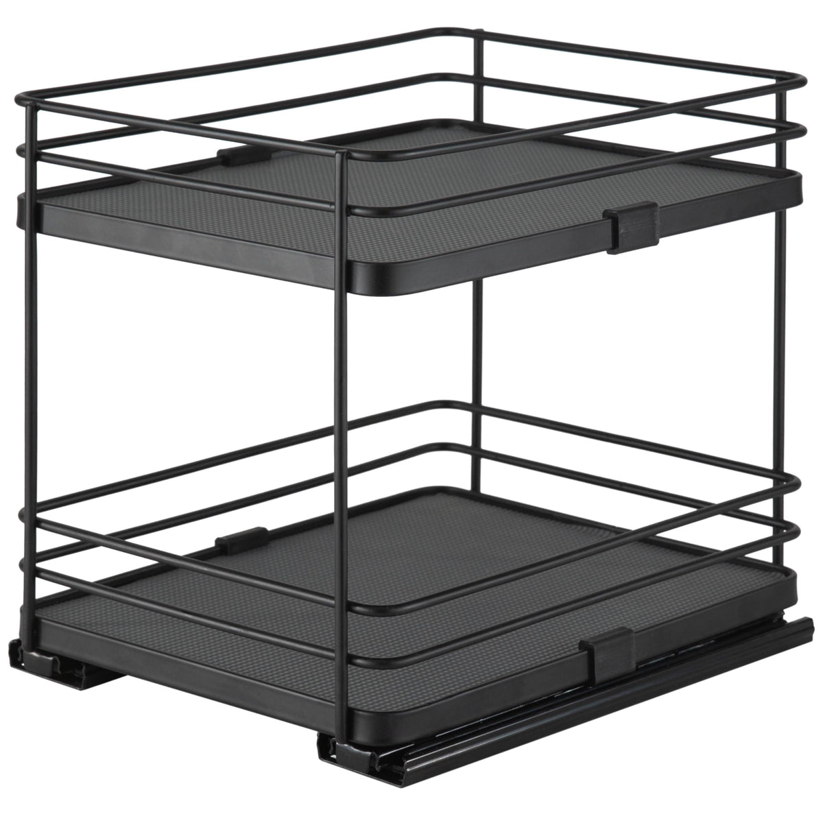 Organize It All Slide Out Shelf Organizer| Dimensions: 8"x 10.2"x 9"| Space Saver | Easy Glide Mechanism | Black.