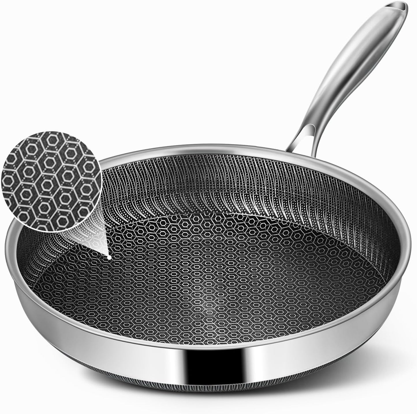 Skiennix Nonstick Frying Pan - 8-Inch Hybrid Skillet with Stay-Cool Handle | Dishwasher & Oven-Safe, PFOA Free