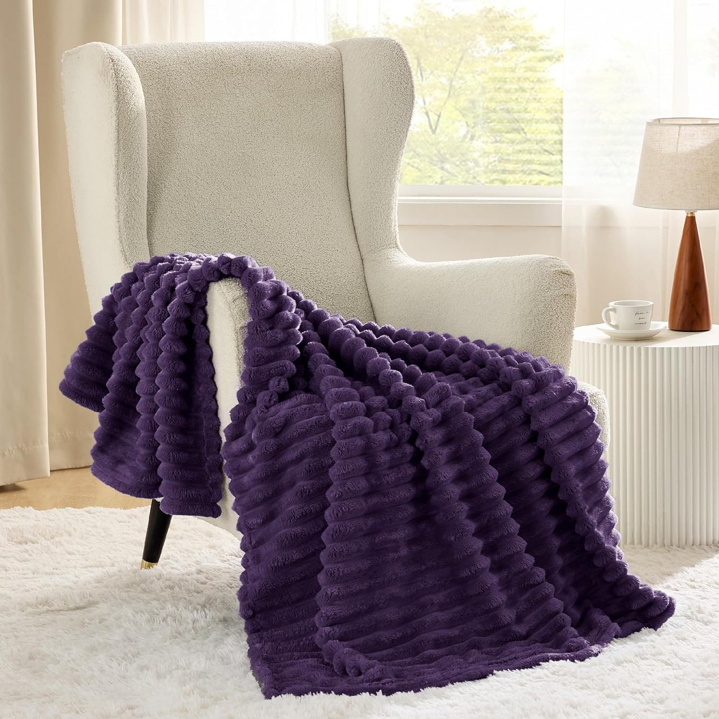 Bedsure GentleSoft Throw Blanket - Super Soft Cozy Purple Blanket for Couch | 50x70 Inches