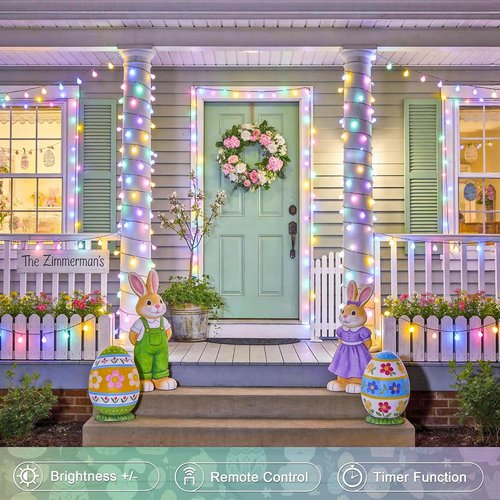 JMEXSUSS 100 LED Connectable Easter Lights - 33 ft Globe String Lights with Remote & 8 Modes for Indoor/Outdoor Decor
