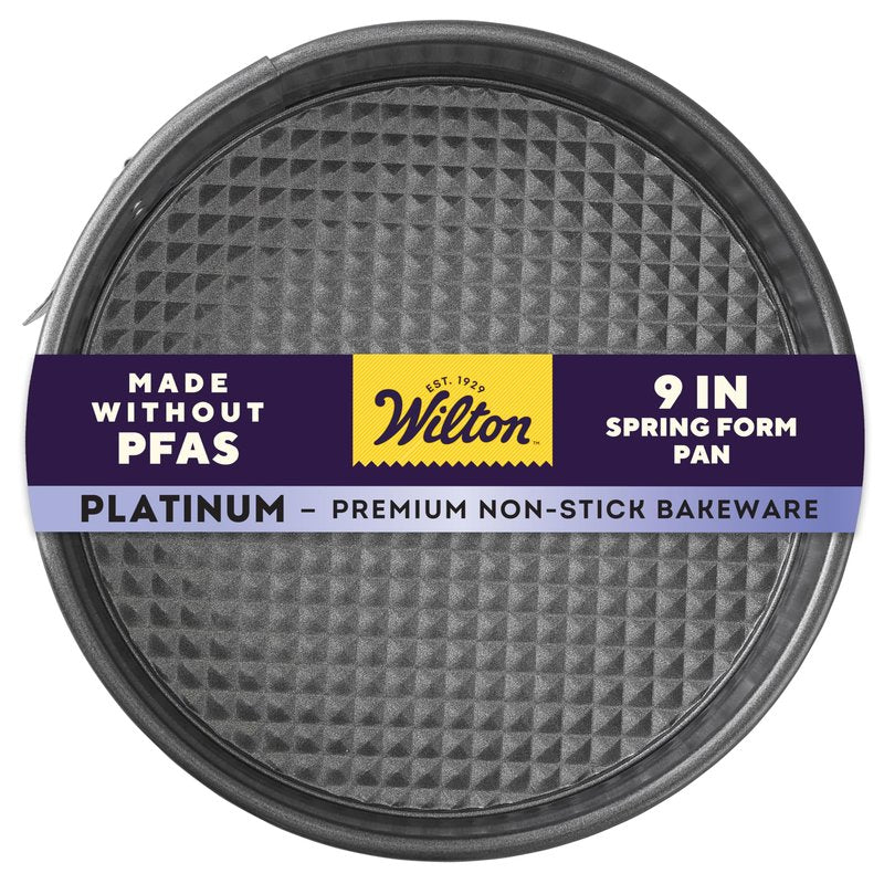 Wilton Platinum Non-Stick Spring Form Pan - Baking Pan for Cheesecakes, Deep Dish Pizzas & Bread Puddings - Scratch Resistant, Even Heat Distribution & Made Without PFAS - 9 x 2.7 Inch