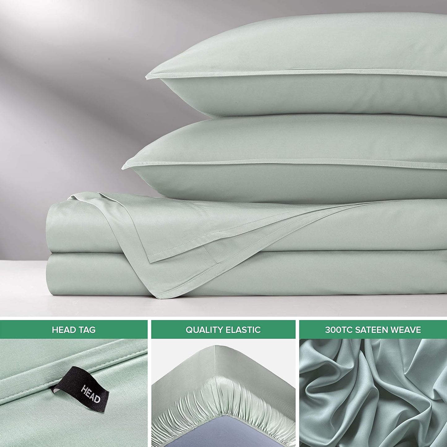 Pure Bamboo Full Sheets - Luxuriously Soft & Cooling 100% Organic Viscose Bed Sheet Set | Full Size, Sea Glass