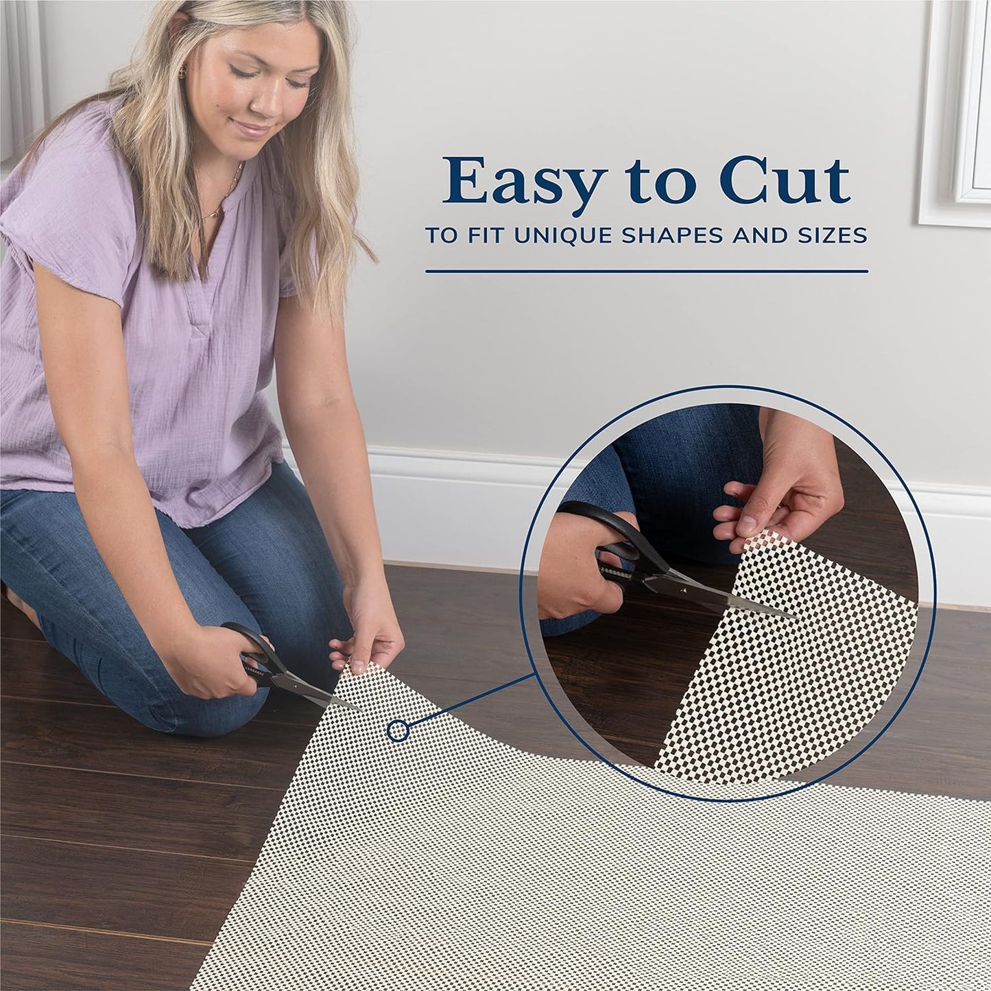 Veken Non-Slip Rug Pad Gripper - Thick 4x8 Ft Area Rug Mat for Hardwood & Tile Floors