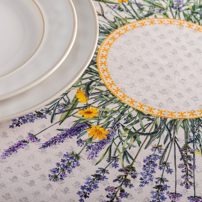 Maison d' Hermine Table Cloth Round Table 100% Cotton 69 Round Inches Tablecloth Reusable Decorative for Dining Kitchen Room Farmhouse Home Gifts for Mothers Day Spring Summer - Fanny Lavender