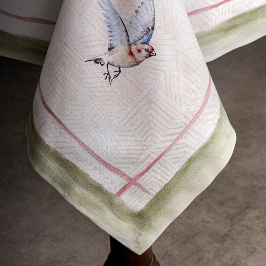 Maison d' Hermine Table Cloth Rectangle Table 100% Cotton 70 x 90 Inches Tablecloth Reusable Decorative for Dining Kitchen Room Farmhouse Home Gifts for Mothers Day Spring Summer - Flying Birds